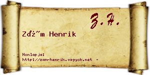 Zám Henrik névjegykártya